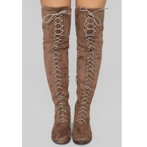 Lace up over the knee boots